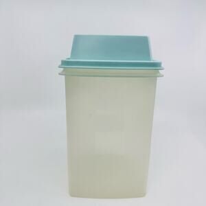 Vintage Tupperware Pick-A-Deli 1560 Large Pickle Container White Teal Blue W/Lid